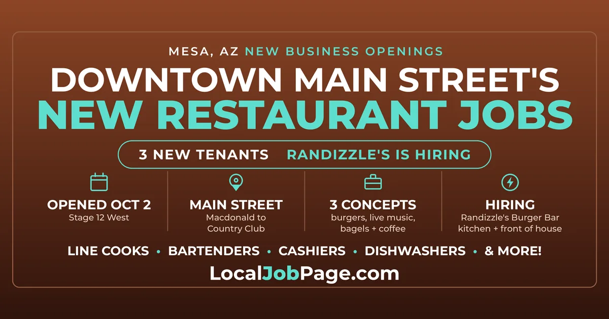 Downtown Mesa Main Street Restaurant Openings Bring New Jobs