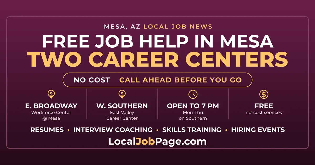 Free Job Help in Mesa: What the City's Two Career Centers Offer