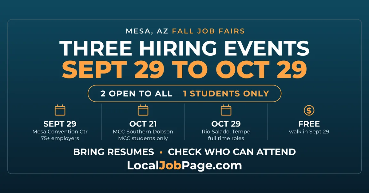 Mesa Fall 2026 Job Fairs and Hiring Events: Your Complete Guide